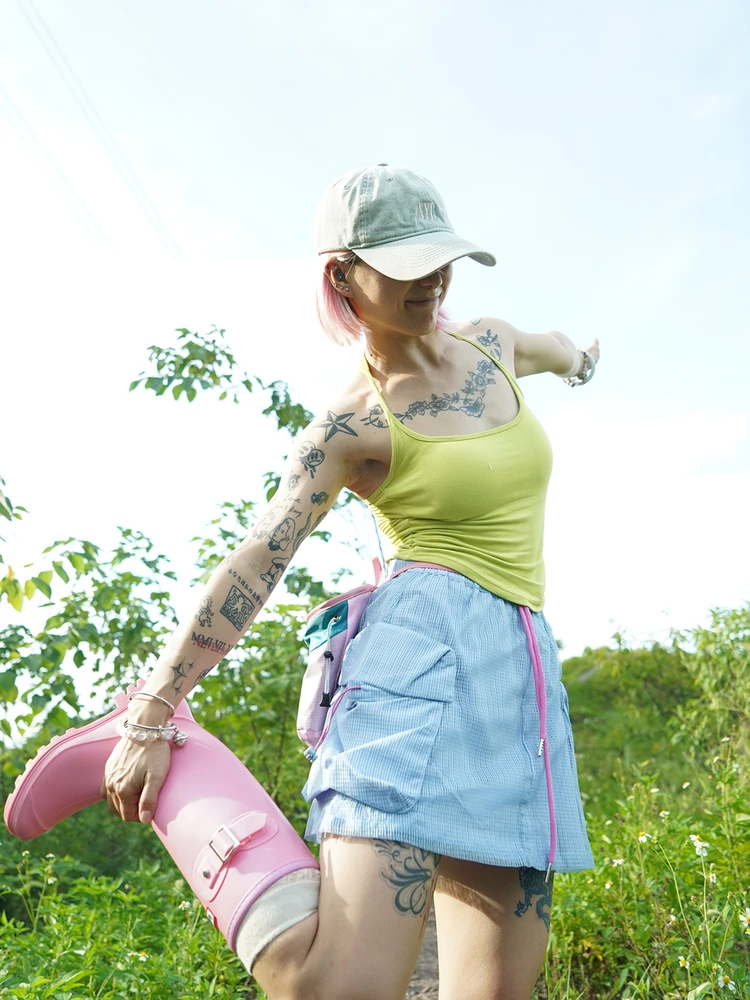 

Outdoor Summer New Sporty Cool Sweet Dopaamine Short Skirt Pants A-Line Skirt Trendy Girls Style Casual Comfortable