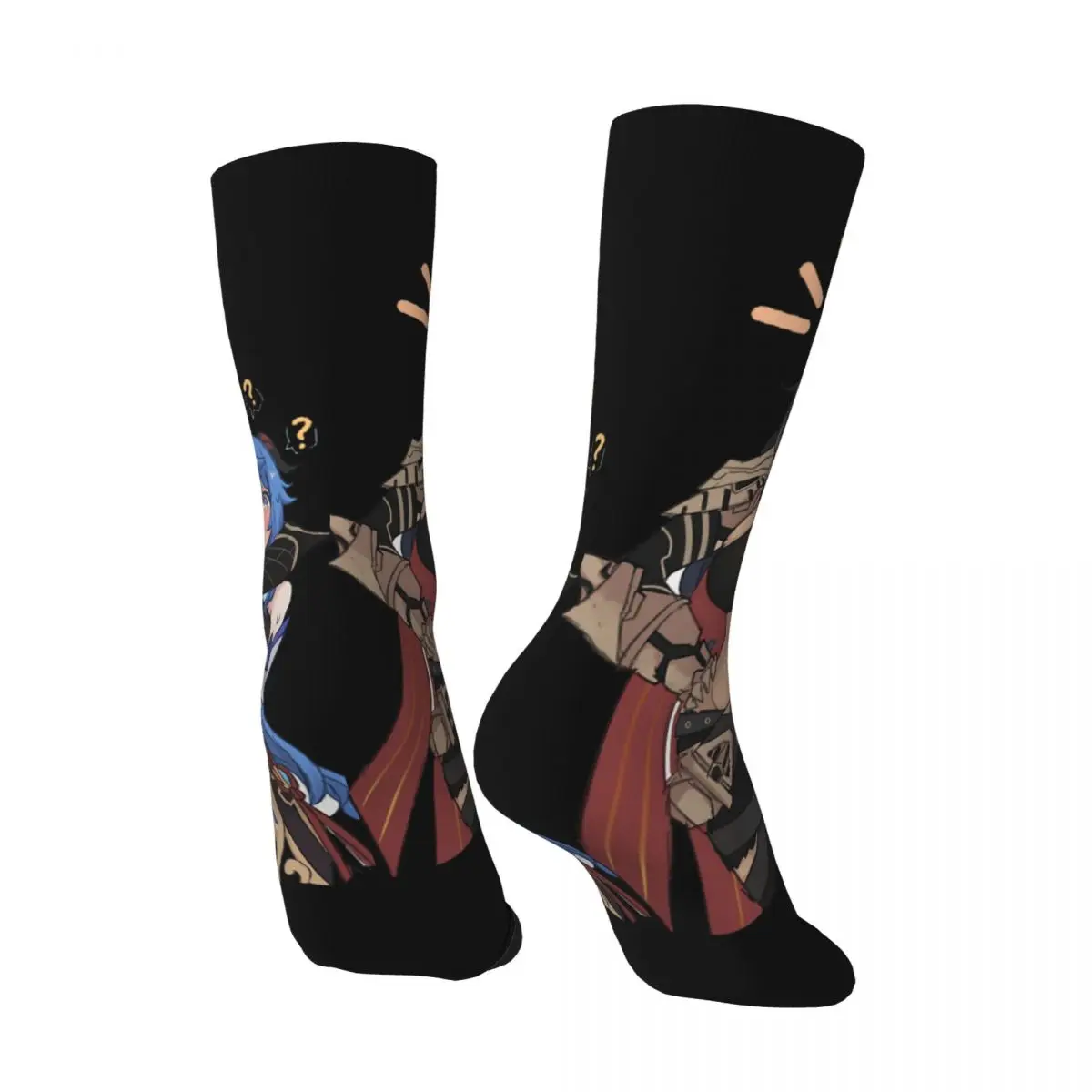 Men's compression Socks Genshin Impact Dehya And Ganyu Vintage Harajuku Genshin Impact Hip Hop Novelty Casual Crew Crazy Sock