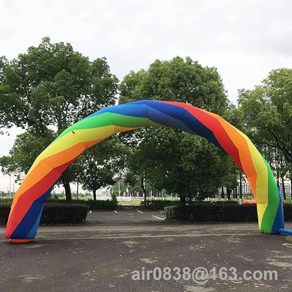 Custom Inflatable Rainbow Arch Balloon Colorful Advertising Birthday Archway Welcome Gate For Outdoor Party Event Decoration