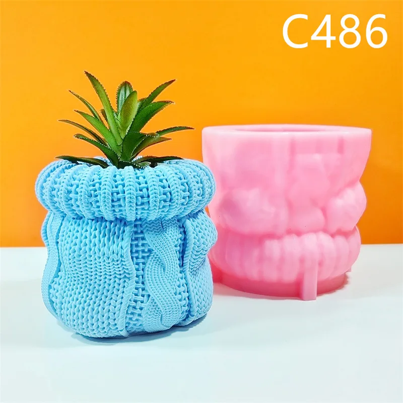 

Sweater Cuffs Silicone Mold for Handmade Desktop Decoration Gypsum Resin Pen Holder Flower Pot Candlestick Silicone Mould