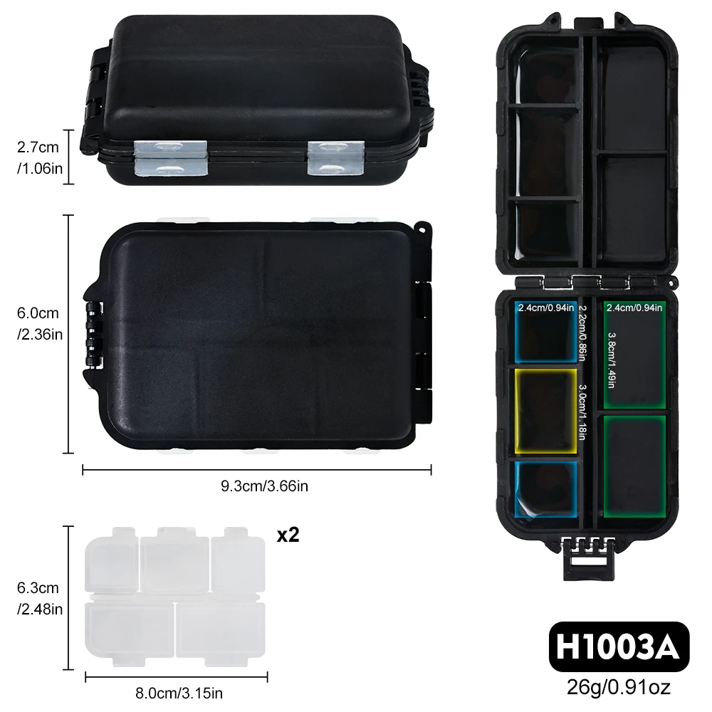 Proberos Angelzubehör-Aufbewahrungsbox, doppelseitige Tackle-Box, Angelköder-Mino-Hartköder, 1 Stück, Tintenfisch-Kunstköder-Box – Detail 8