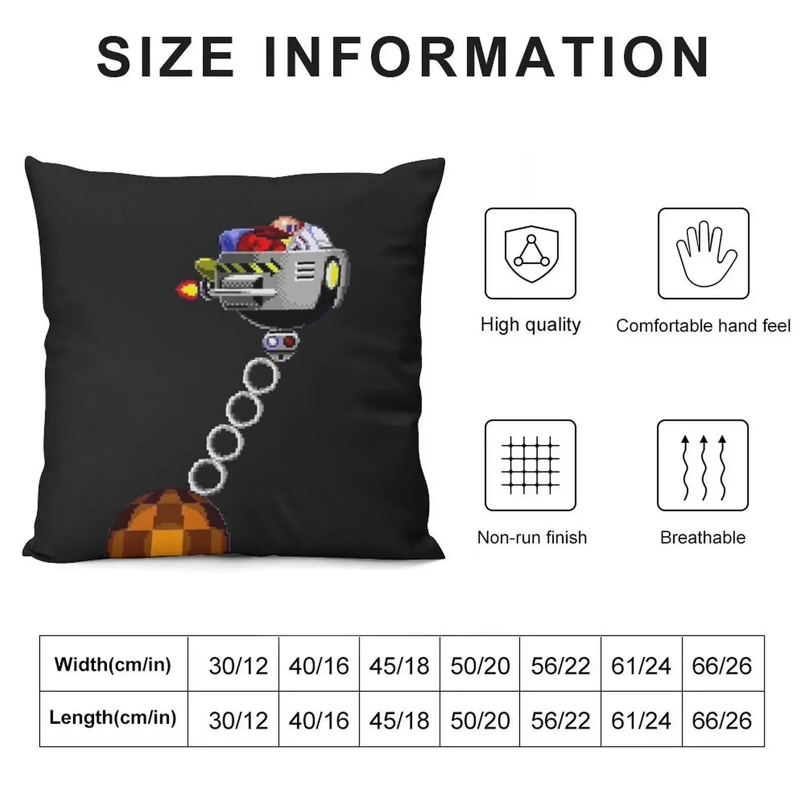 16-Bit Eggman - Dr Robotnik Wrecking Ball T-Shirt Throw Pillow Custom Cushion Photo Cushion Cover Luxury pillow