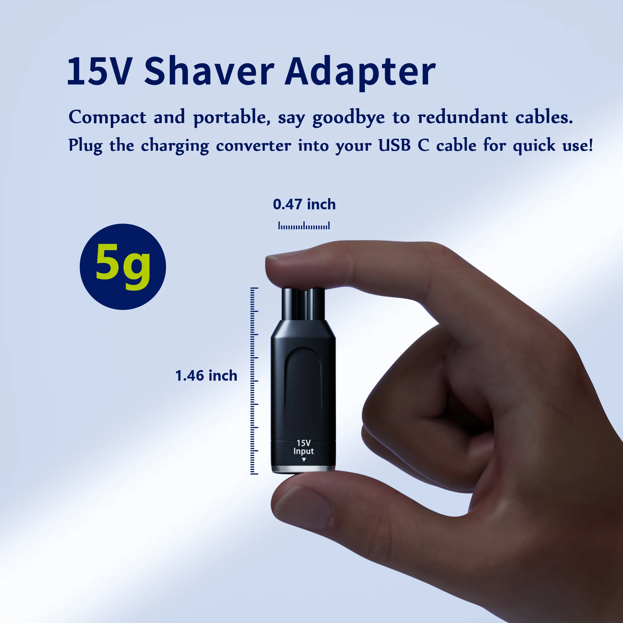 15 V Type-C Shaver Adapter Charging Converter for Philips One Blade Series 3000 QP6520 QP6530 QP6510 Electric Beard Trimmer - Image 3