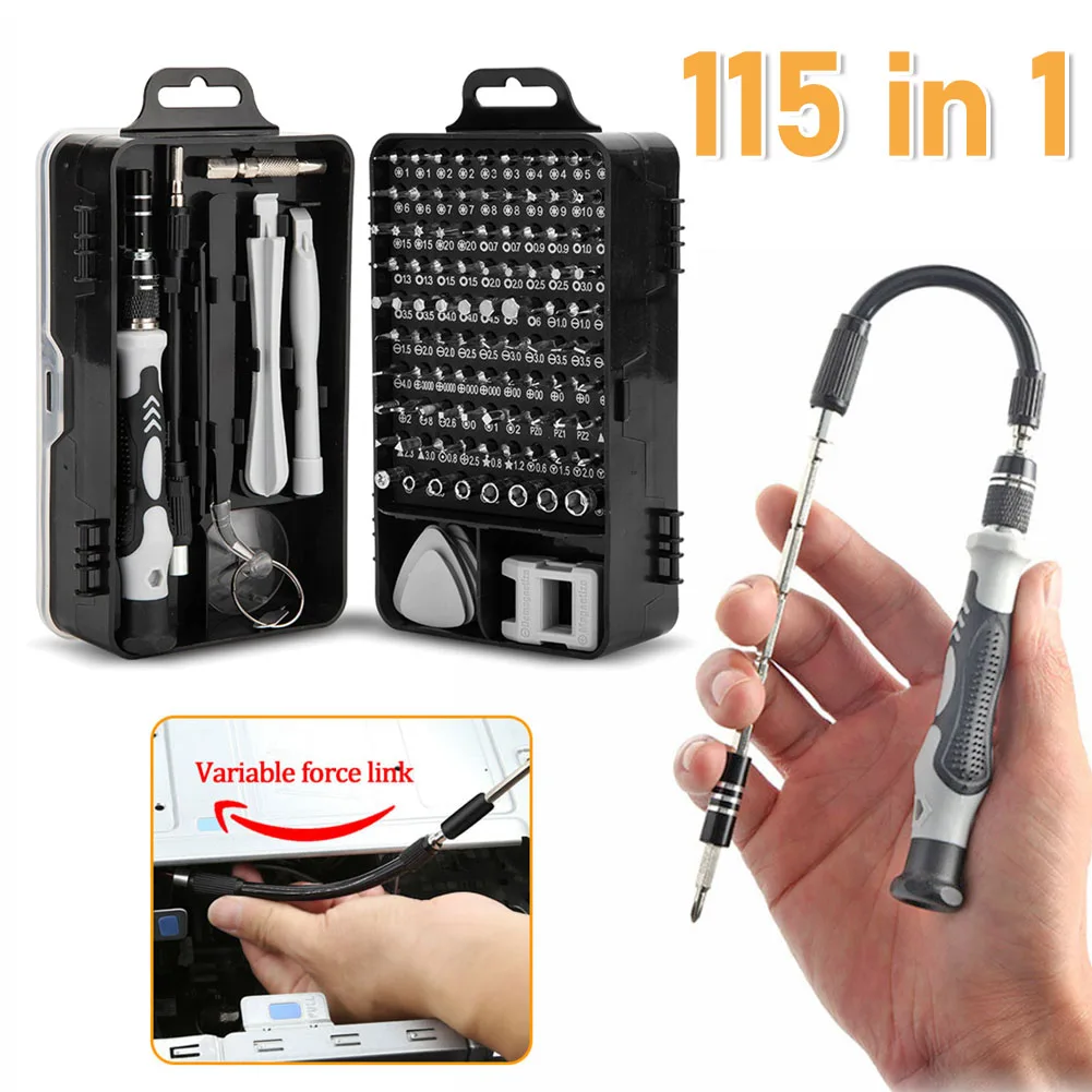 115 in 1 Multifunctional Screwdrivers Set Magnetic Screw Driver Bits Precision Computer PC Phone Watch Repair Kit Hardware Tool