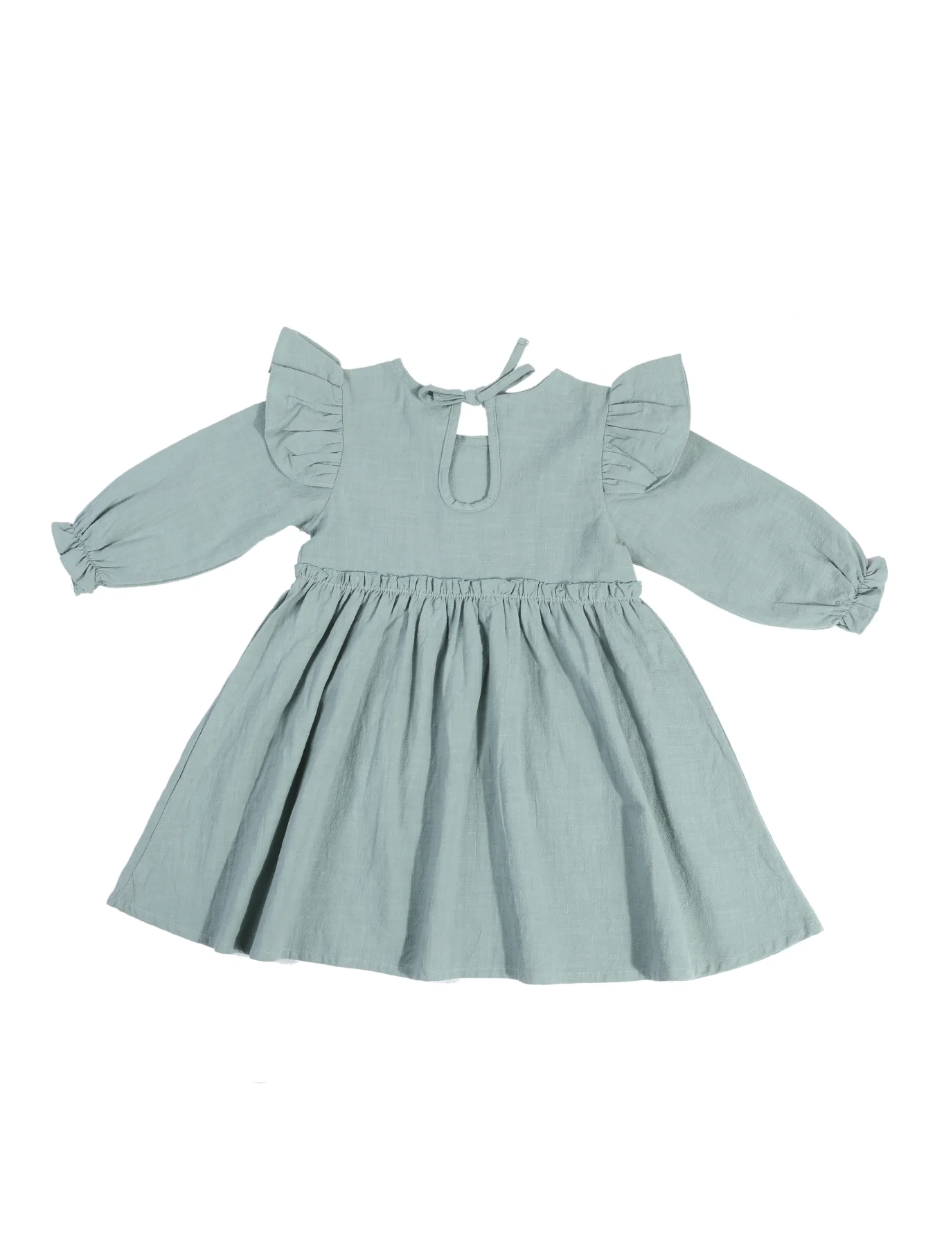 Children\'s Cotton Flutter Sleeve Dress Girls\' One-Piece Dress Princess Dress Solid Color New Arrival INS 2022