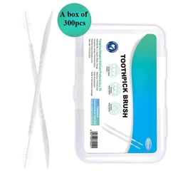 Fishbone Toothpick Oral Toothpicking Artifact Interdental Brush Portable Disposable Double-ended Plastic Toothpick ToothBrushes