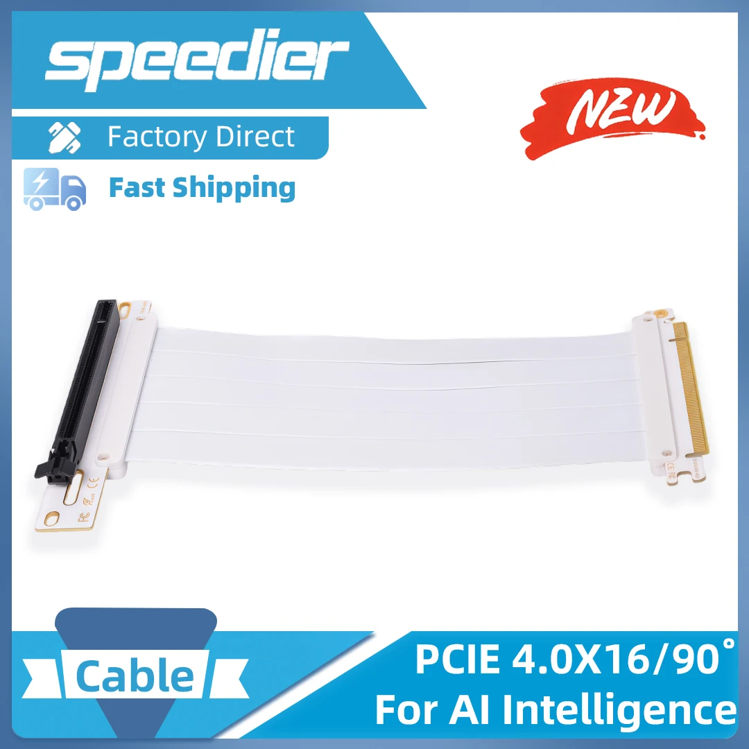

PCIE 4.0 X16 Riser Cable 90 Degree Vertical Bend Adapter Graphics Card GPU Extension Bracket Holder Mount 2 3 Slots 0.2m