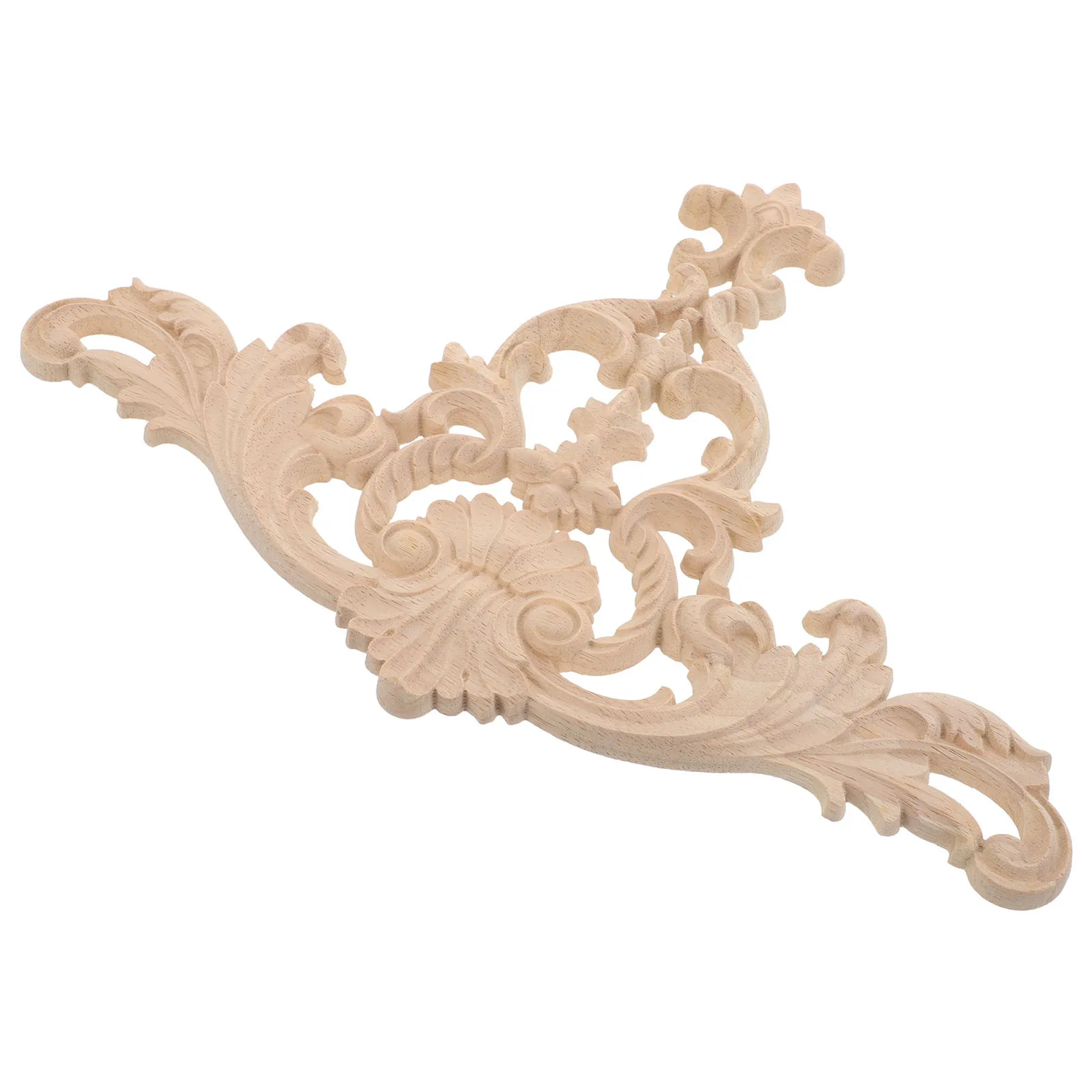 

Wood Carved Appliques Onlays Unpainted Solid Wood Embellishments For Cabinet Door Decor Vintage Furniture Decoration Diy