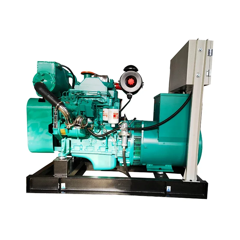 New 20kw 25kw 30kw 50kw 60kw Sea water cooled open silent type single phase cummins engine marine d i e s e l generator