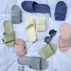 Summer New Foldable Home fashion Slippers Hotel Travel Portable Slides Non-Slip Bathing House Guest Use Men's Women's Flat Shoes