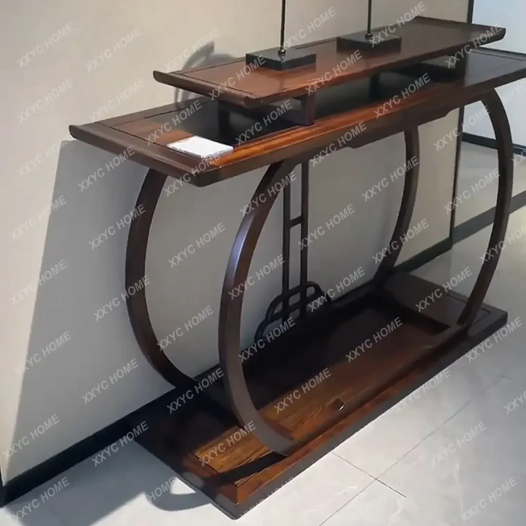 Ebony entrance table simple against the wall strip case few end view table