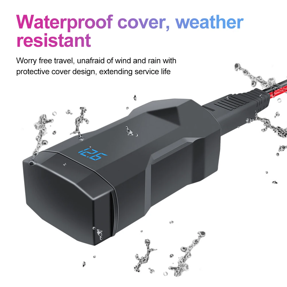 PD QC3.0 Motorcycle USB Fast Charger Handlebar Dual USB Socket with Switch Voltmeter Waterproof 12V Power Supply Adapter view 5