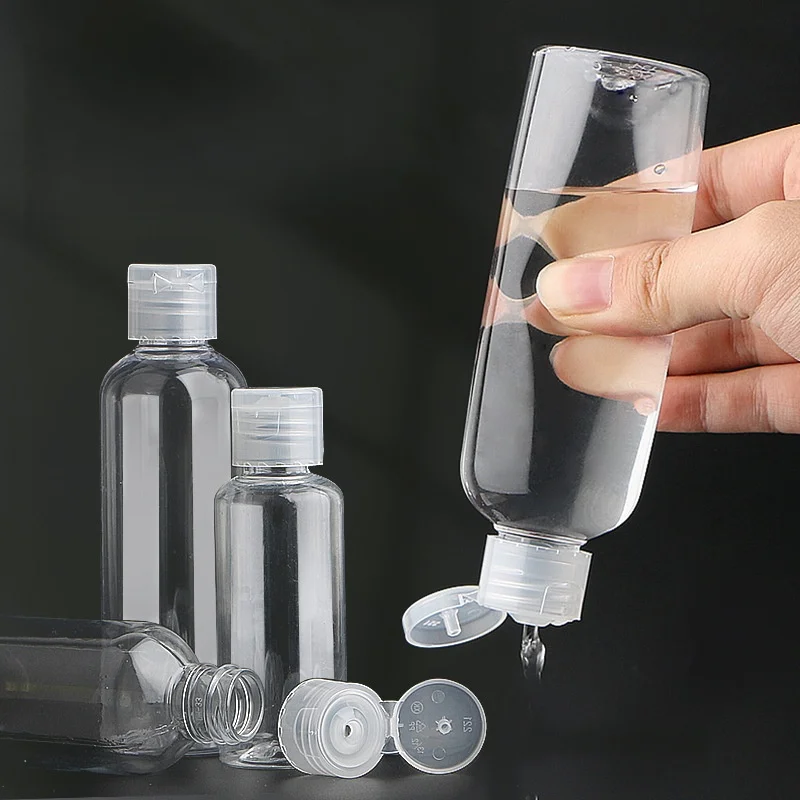50/100pcs 5ml 10ml 20ml 30ml 50ml Plastic Lotion Shampoo Bottles Transparent Squeeze Bottle Traveling Travel Essential Wholesale