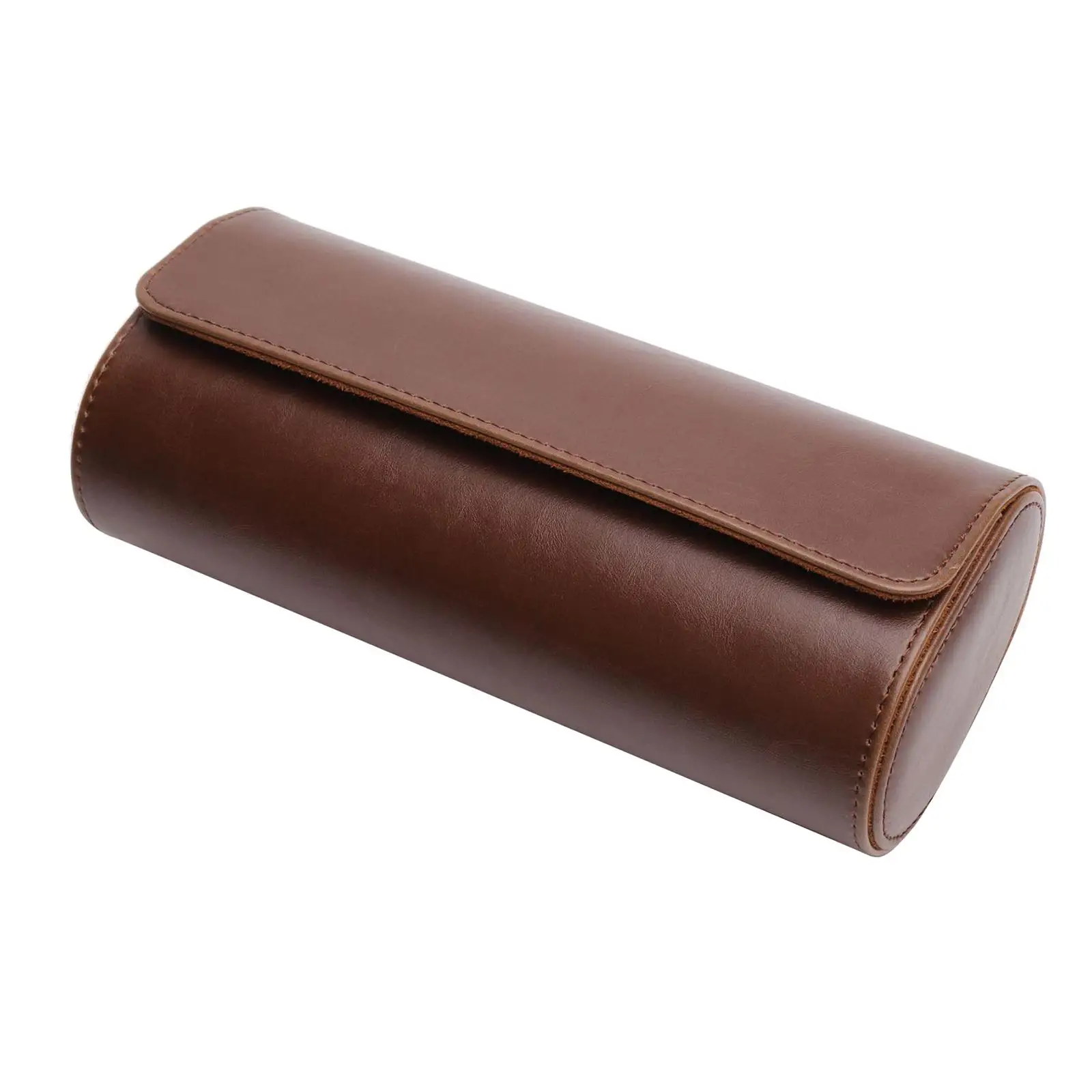 Organizer Watch case Portable 3 Watch Display Storage to Holder Large Watch (Brown)