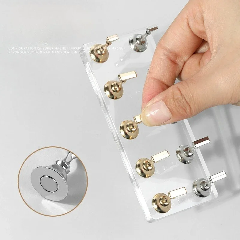10/5 قطعة شفافة أورورا مسمار حامل المغناطيسي أظافر صناعية نصائح حامل اضغط على الأظافر رف شاشة الاكريليك مسمار اللوحة/التدريب