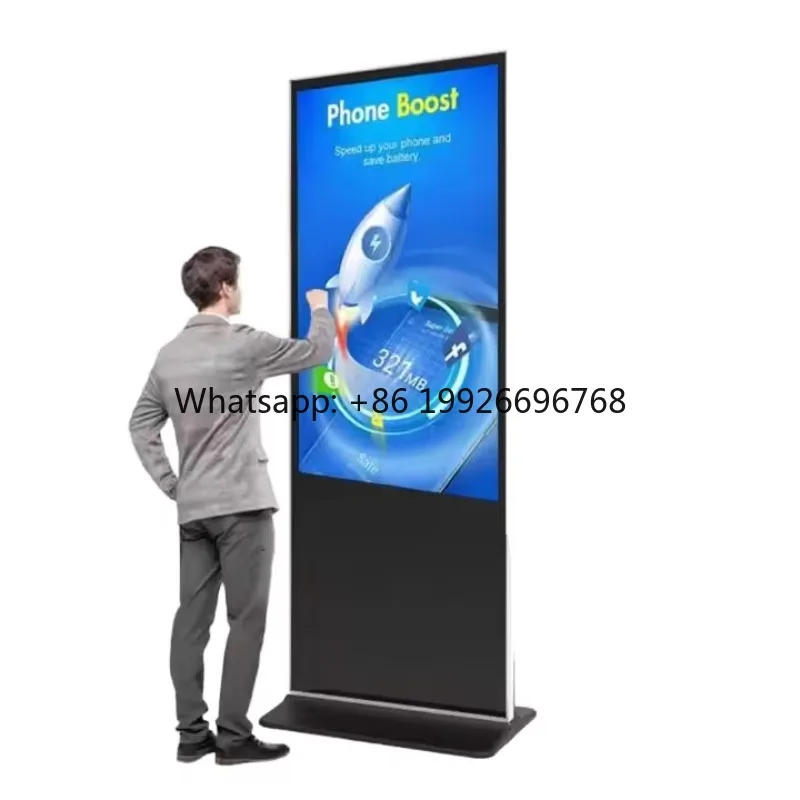 

55-дюймовые напольные цифровые рекламные дисплеи с опциональным сенсорным экраном LCD для помещений, умные рекламные системы