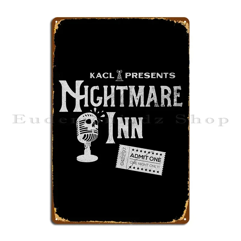 Kacl Nightmare Inn Metal Sign Bar Vintage Club Party Iron Tin Sign Poster