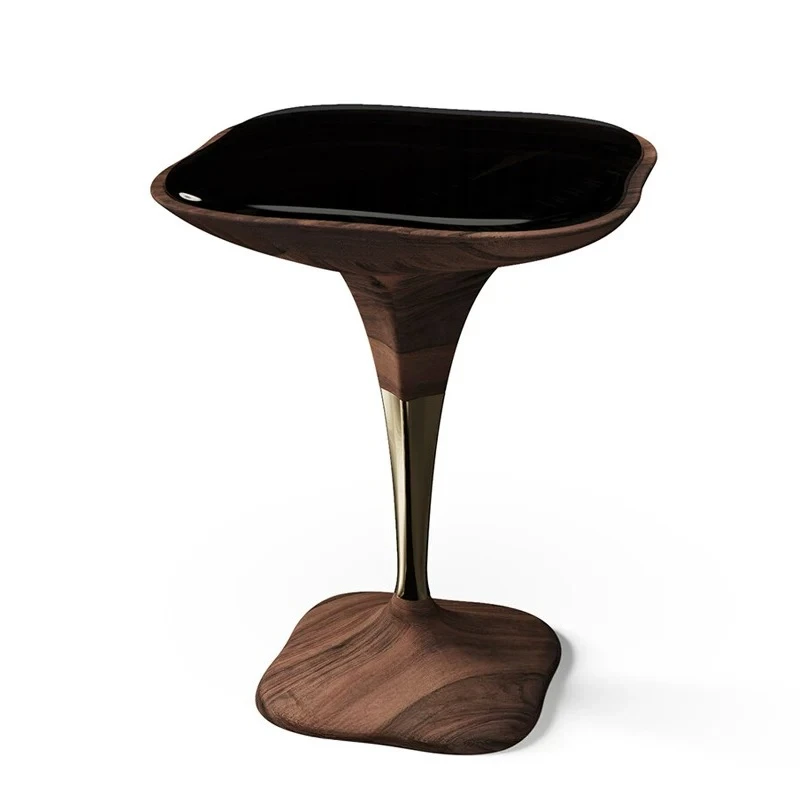 

Side table small coffee table Italian light luxury walnut paint living room modern home solid wood table high-end creative