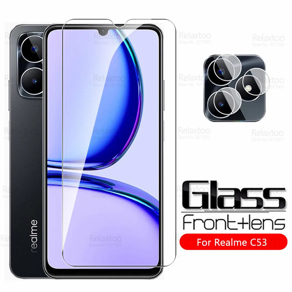 2 to1 szkło hartowane do Realme C53 ochronne Glas RealmeC53 4G RMX3760 6.74 \