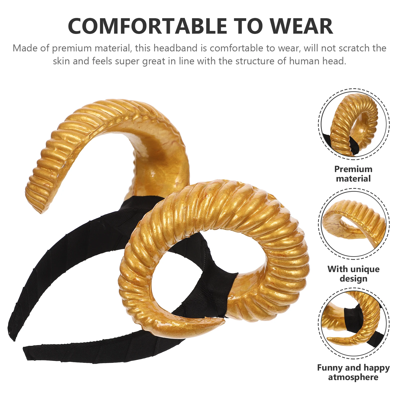 

Trendy 2024 Party Supplies Creative Headbands Hair Accessories Festival Cosplay Photo Props Golden Lightweight Funny Headdress