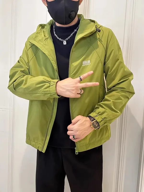 

Мужская повседневная куртка с капюшоном для работы, весна-осень, модный бренд, плотная ткань, новинка 2025 года, стильная верхняя одежда для отдыха