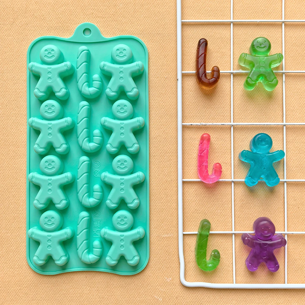 1pc 12 cavity gingerbread human shaped chocolate mold, suitable for DIY chocolate, candy, baking molds