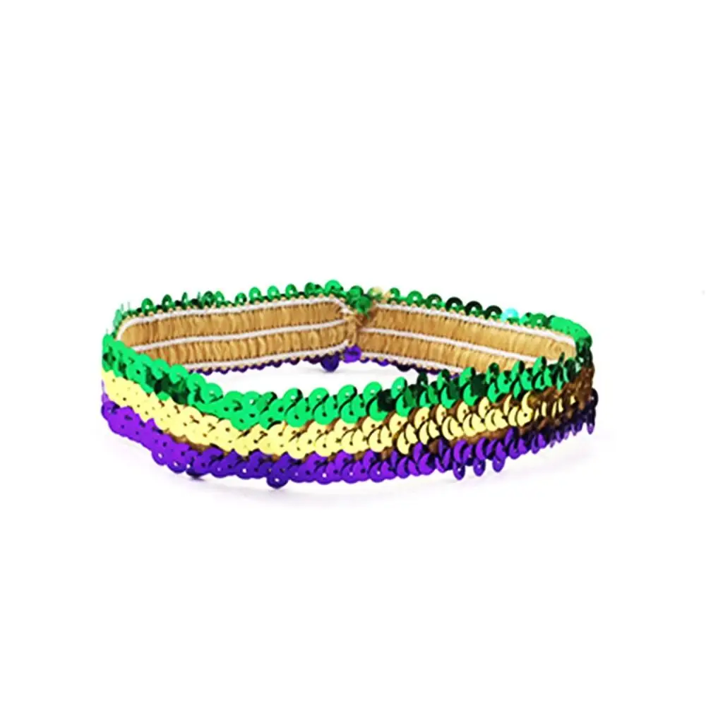 

Party Gift Indian Sequins Sequin Headband Shiny Bow Hair Accessories Glitter Hairband Costume Women Fashion Elastic Hairbow