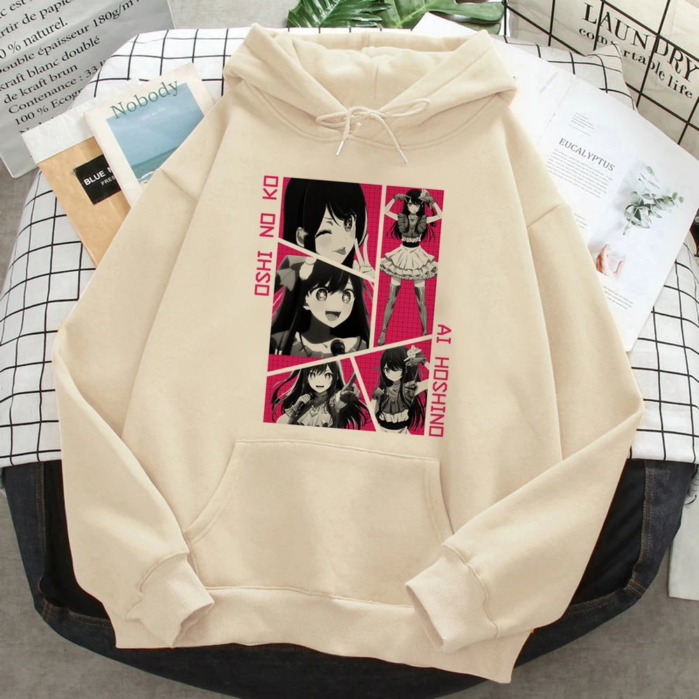 

Hot Anime Oshi No Ko Hoshino Ai Graphic Printed Hooded Men Women Manga Hoodies Casual Loose Sweatshirt Harajuku Male Streetwear