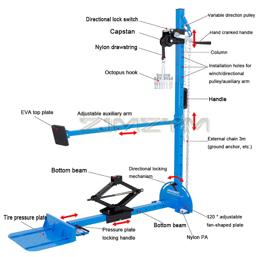 Trinity Repair Lata 800KG High Quality Car Dent Puller Machine Car Body Repair Kit Recovery Puller Tension Tools