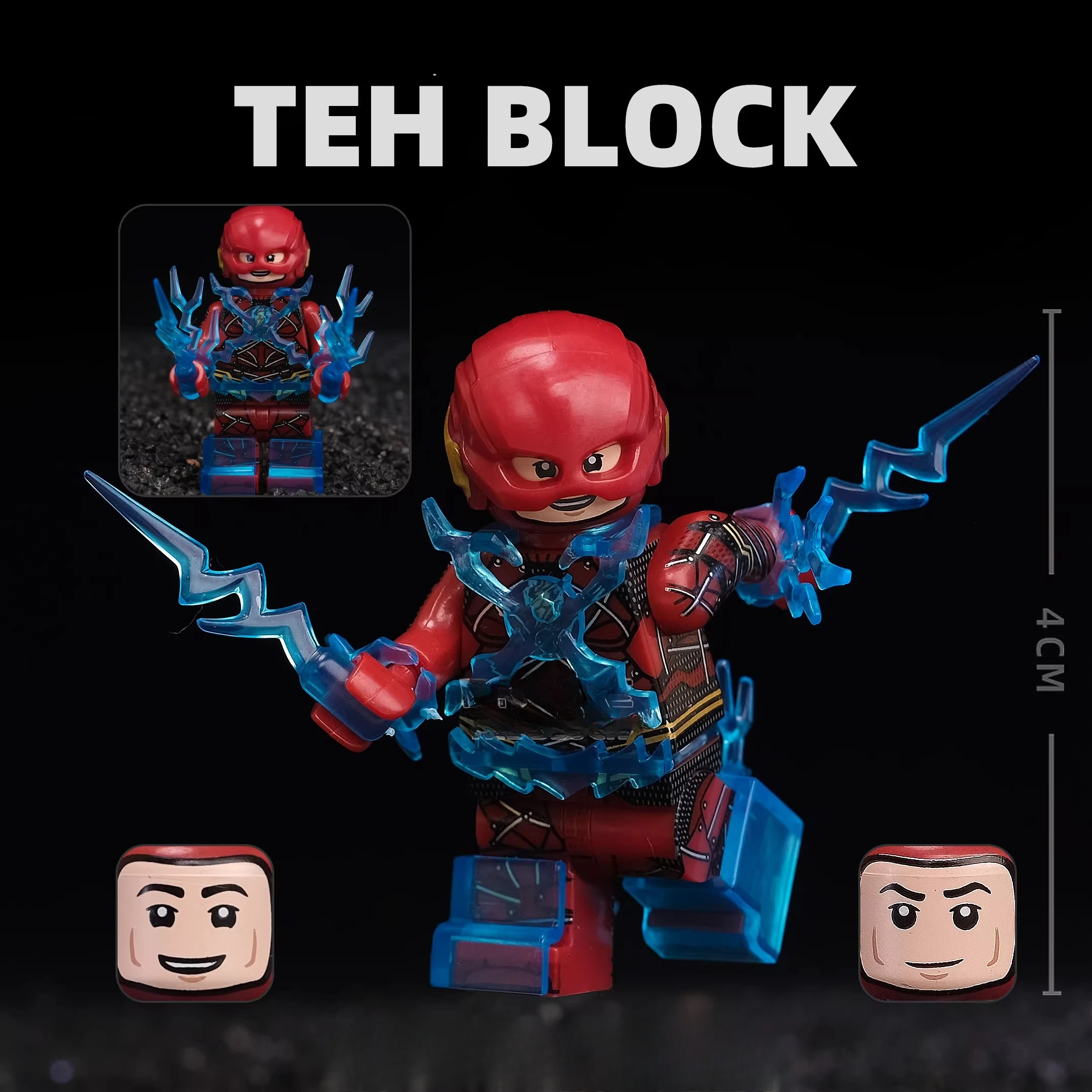 Figurine de film neuve de 4 cm, The Flash, modèle en plastique périmétrique, blocs de construction à assembler, décoration de bureau, ornements, cadeau de Nouvel An, jouet