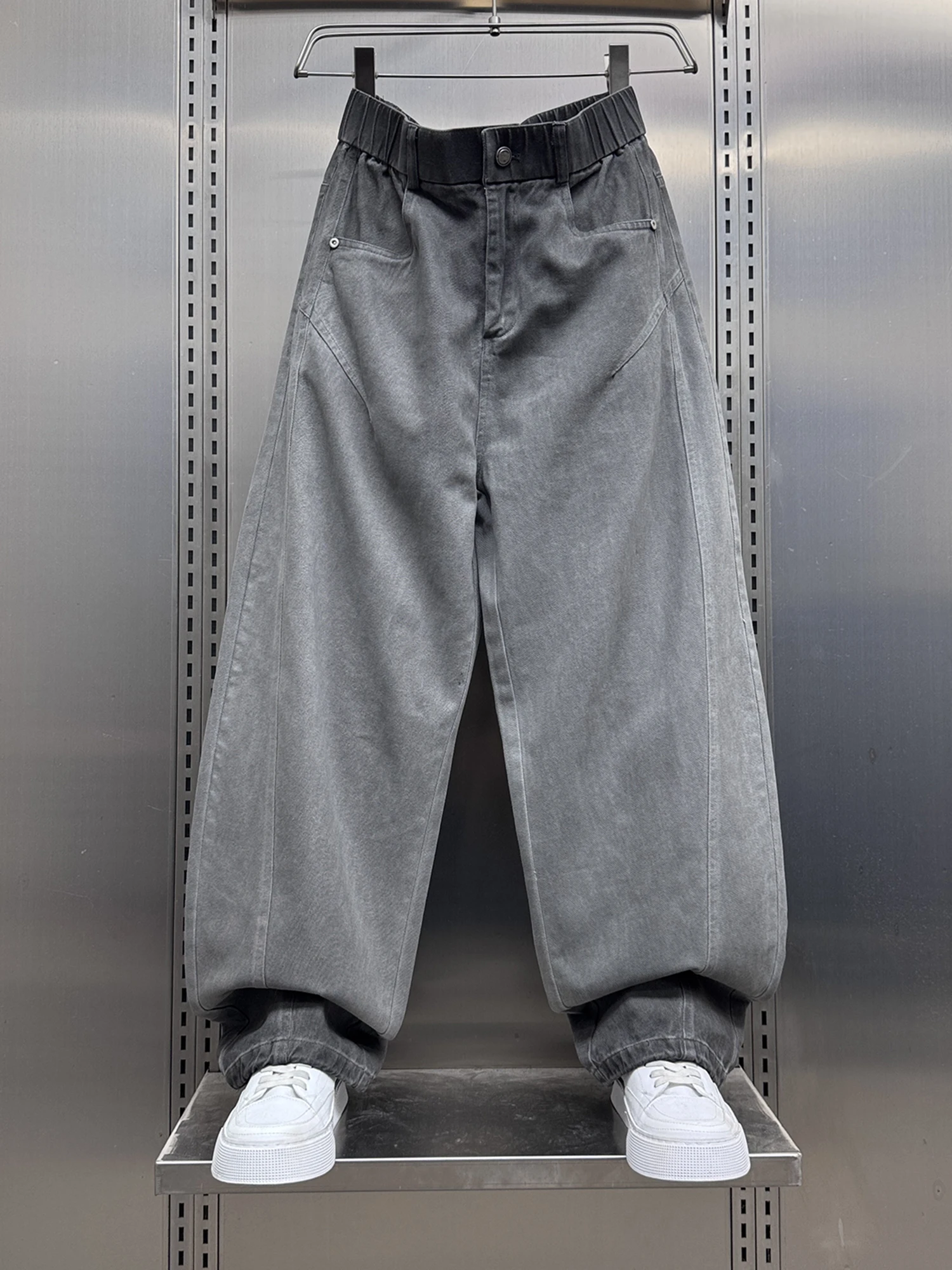 

Мужские повседневные брюки в стиле ретро, американские, свободные, прямые, модные, с эффектом потертости, весна 2026, свободный крой, прямые штанины