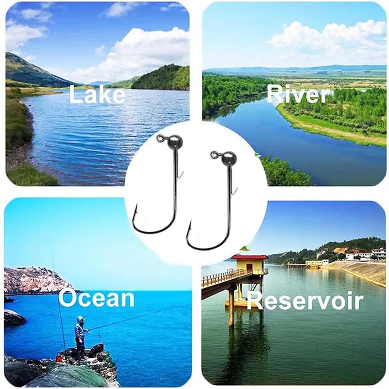 10pcs/lot 0.7g-7g Crank Jig Head Fishing Hook Jig Bait Fishhook Soft Worm Jig Hook For Bass Fishing