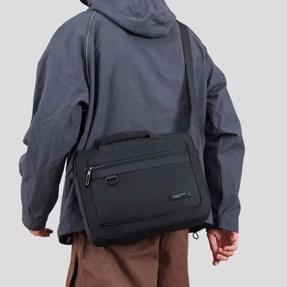 

Waterproof Men Crossbody Bag Phone Pouch with Multiple Pockets Student Shoulder Bag Large Capacity Black/Grey Messenger Bag