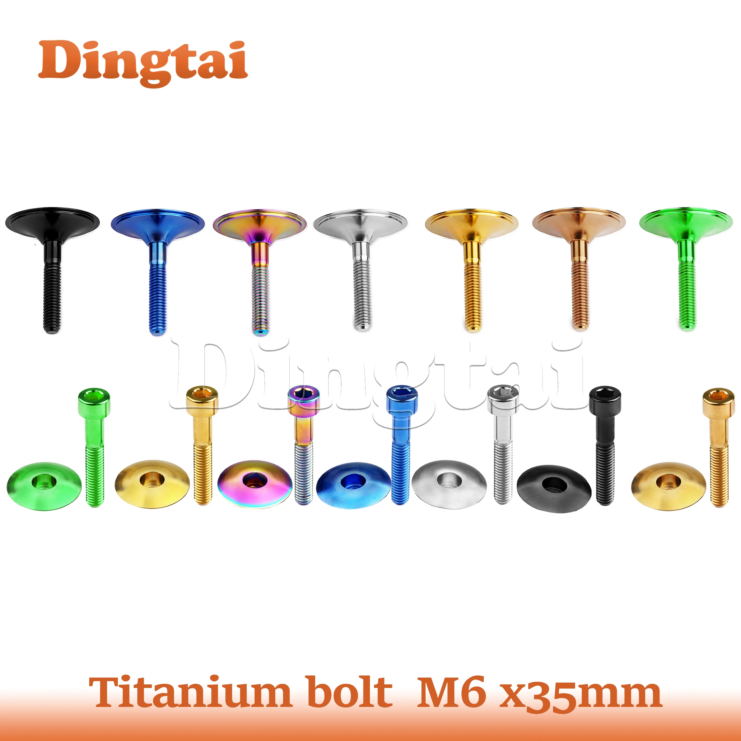 

Dingtai Titanium Bolt M6x35mm Bike Stem Top Cap Bolt Bicycle Bowl Cover Headset Top Cap Parts Accessories Front Fork Stem