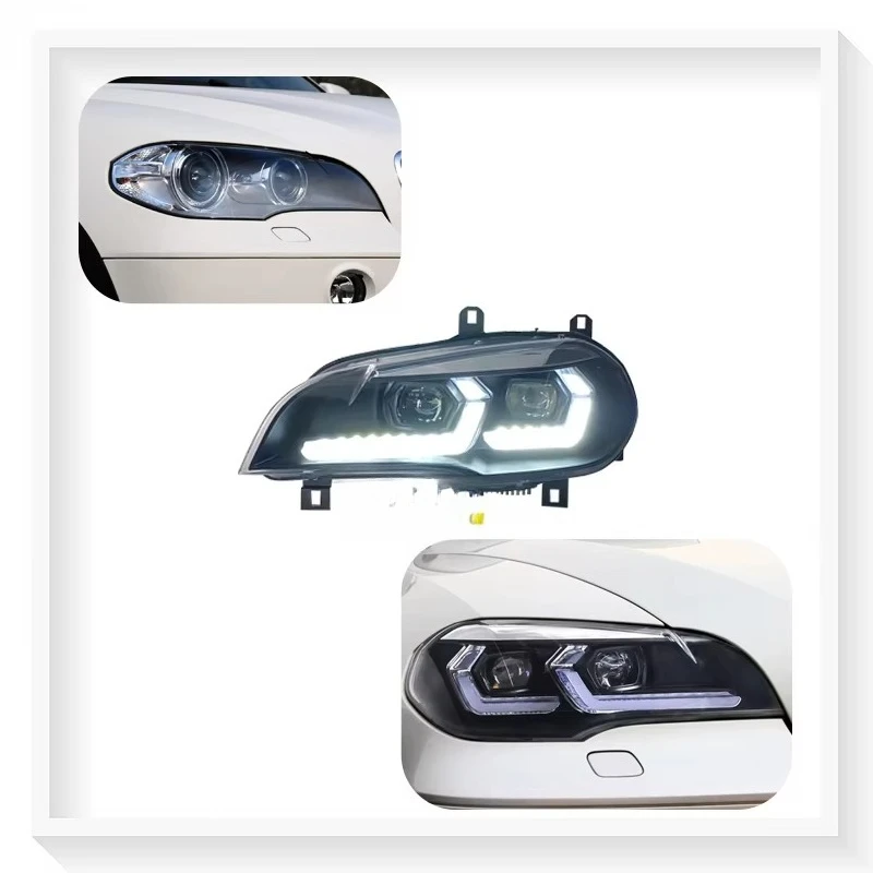 

For BMW X5 E70 2007-2013 Upgrade 2024 Style High Quality Dual Lens LED Headlight LED Daytime Running Lights Plug and Play