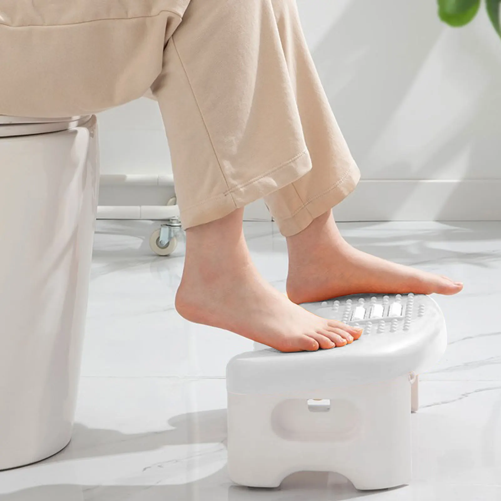 Foldable Poop Stool With Non-Slip Mat Compact Shape And Anti-Slip Mat Travel Foot Stool With Portable Handle U-shaped Toilet