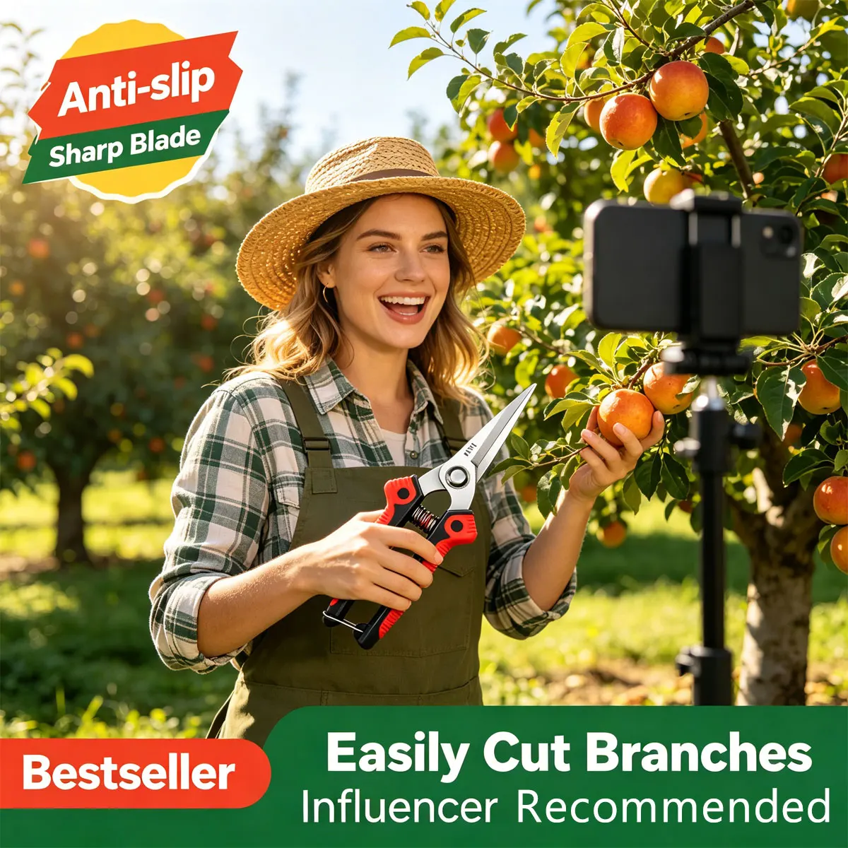 Sharp Garden Tools Secateurs Bonsai Shears Metal Gardening Scissors Pruning Tool Fruit Picking Weed Household Potted Hand Cutter
