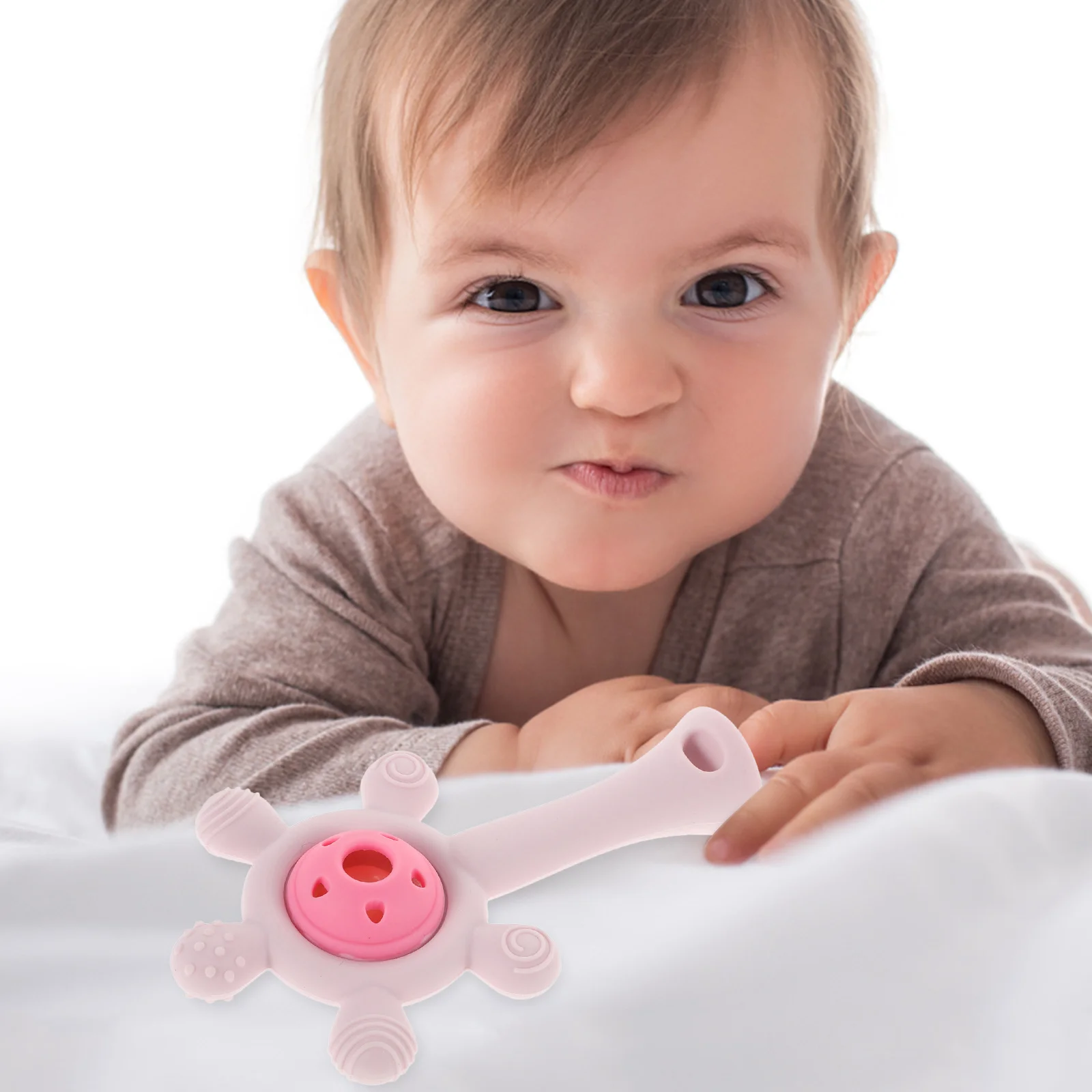 1 stks Baby Bijtring Zachte Siliconen Baby Bijtring Met Rammelaar Voor Rustgevend Tandvlees Reuzenrad Ontwerp Voor Zintuiglijke Stimulatie -