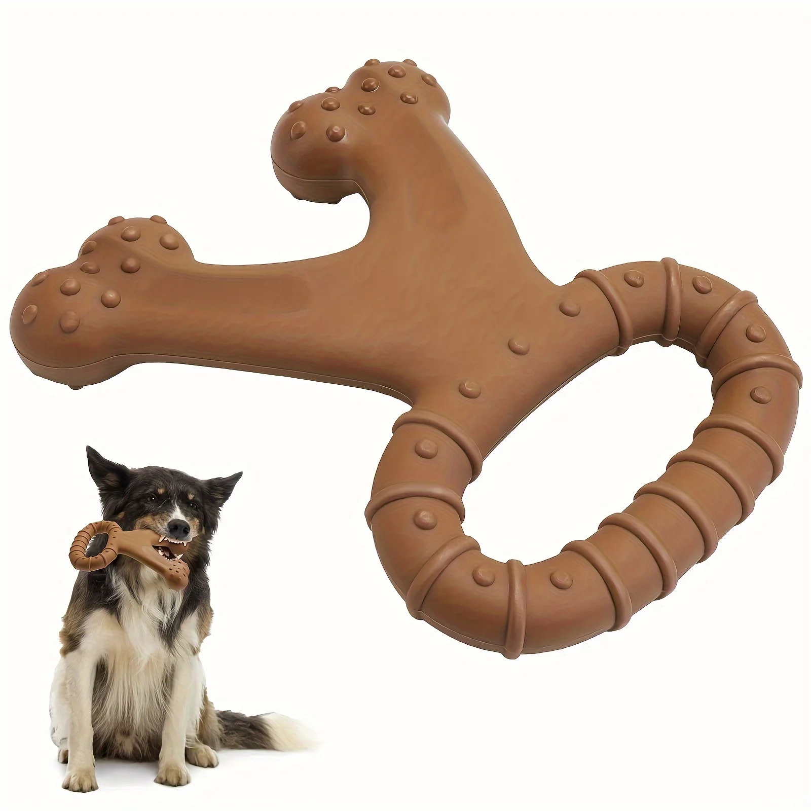 

Super Durable Beef Flavored Dog Chew Toy - Fun Bone Shape for Interactive Play & Safe Teeth Cleaning - Perfect Training Aid for