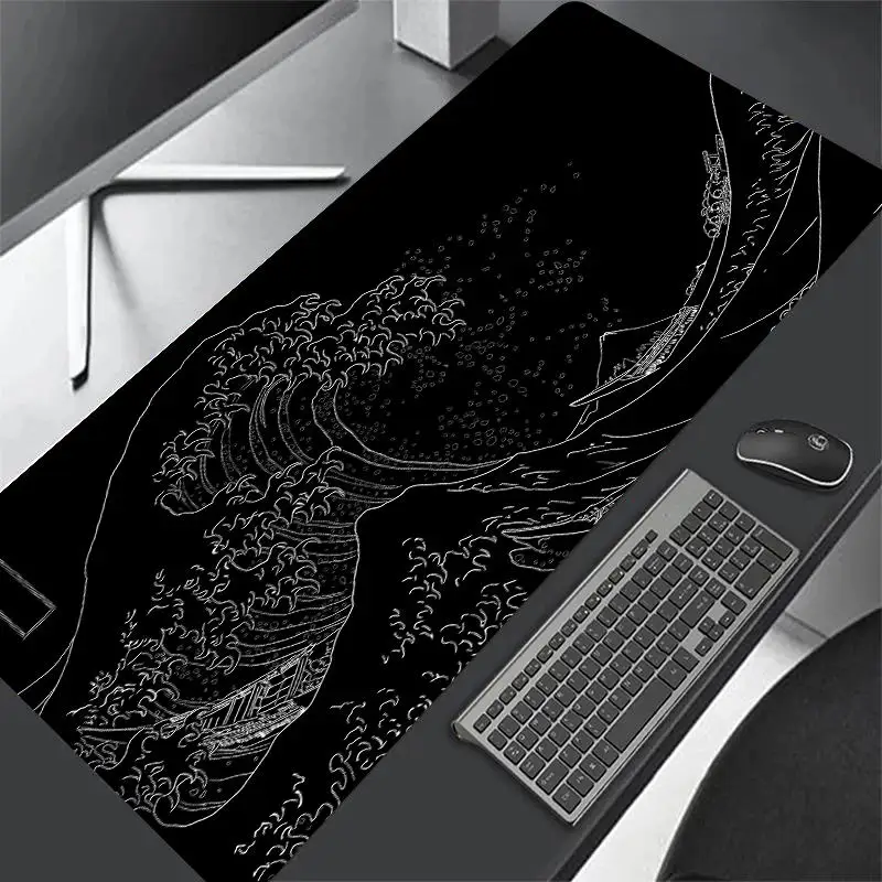 PC Custom HD Print New Mousepad Japan Art Great Waves Rubber Mouse Pad Lock Edge Dragon Playmat Office Non-Slip Computer Micemat