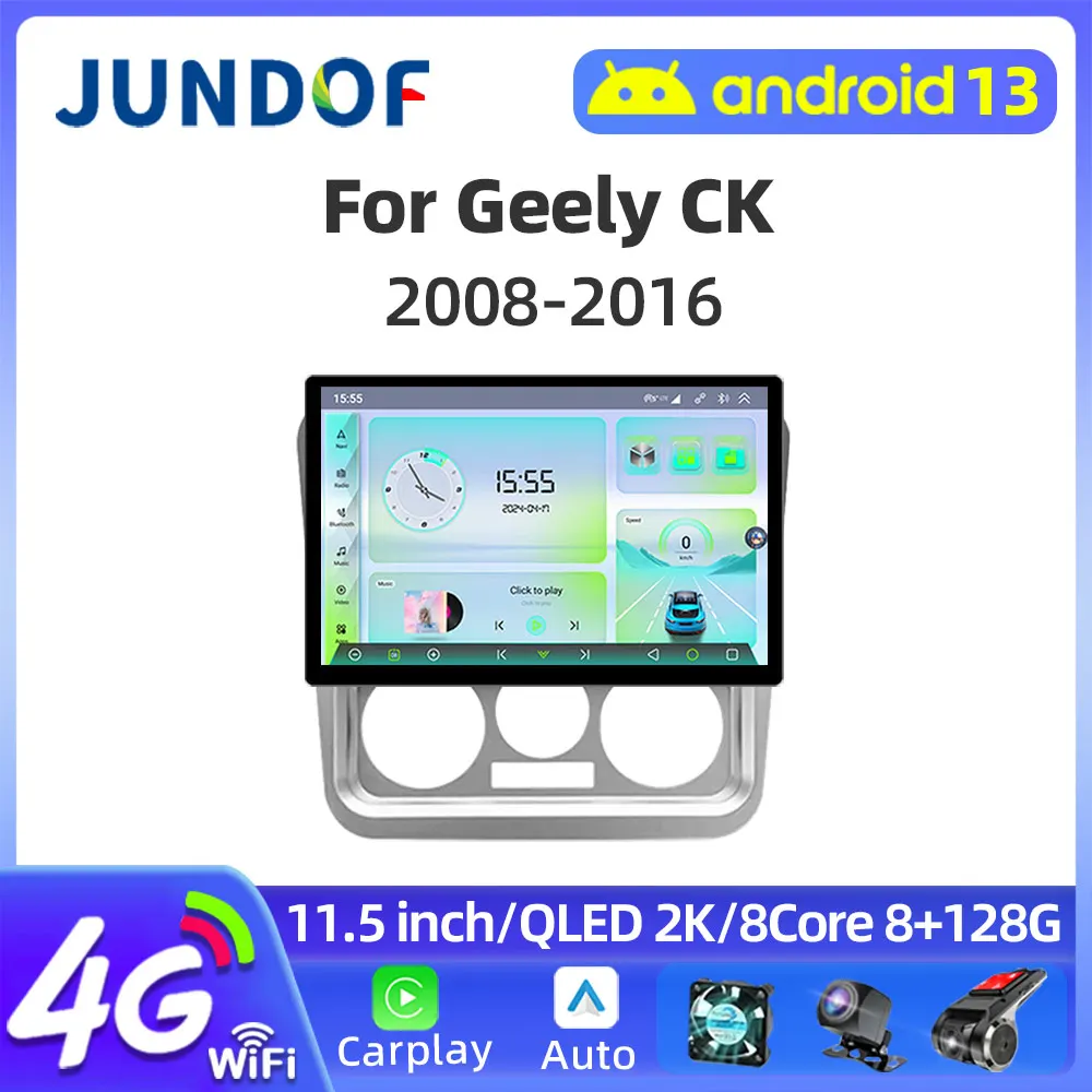 

11.5" 2 Din Android 13 Car Radio For Geely CK 2008 - 2016 Multimedia Player Stereo wireless Carplay Auto GPS 4G Head Unit