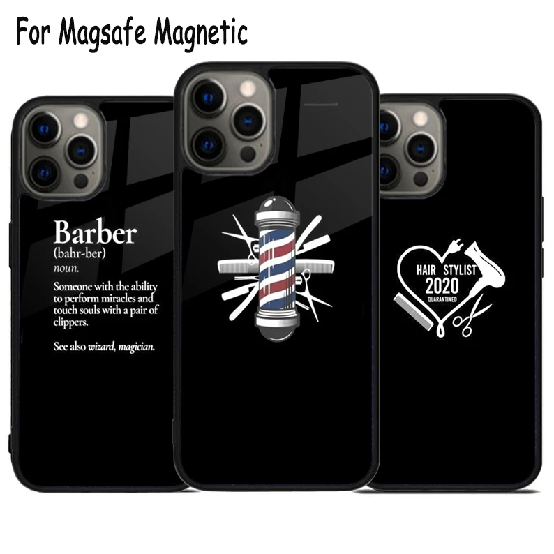 Hair Stylist Scissors Wireless Charge Magsafe Phone Case For iPhone 15 16 14 13 11 12 Pro Max Plus Magnetic Bumper Cover