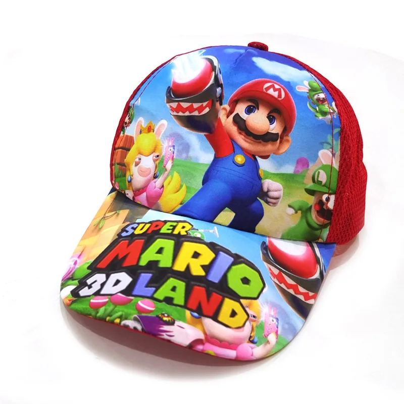 Super Mario Baseball Caps Cartoon Printing Kids Peaked Cap Boys Girls Hip Hop Sunhats Outdoor Child Hat 2-8y