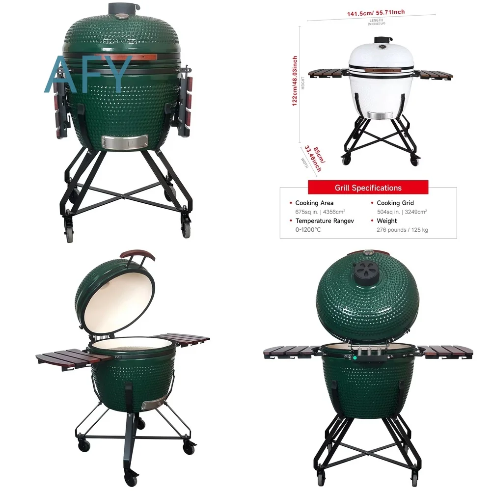 26 Inch Kamado BBQ Grill for SEB Smoking Egg Outdoor Camping Cooking Kit Portable Charcoal Grill with Temperature Control and