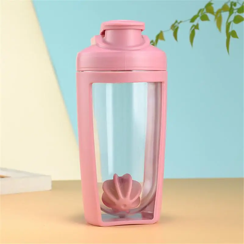 500ML Blender Shaker Bottle with Plastic Whisk Ball BPA Free Plastic Protein Shakes Leakproof for Powder Workout Gym Sport