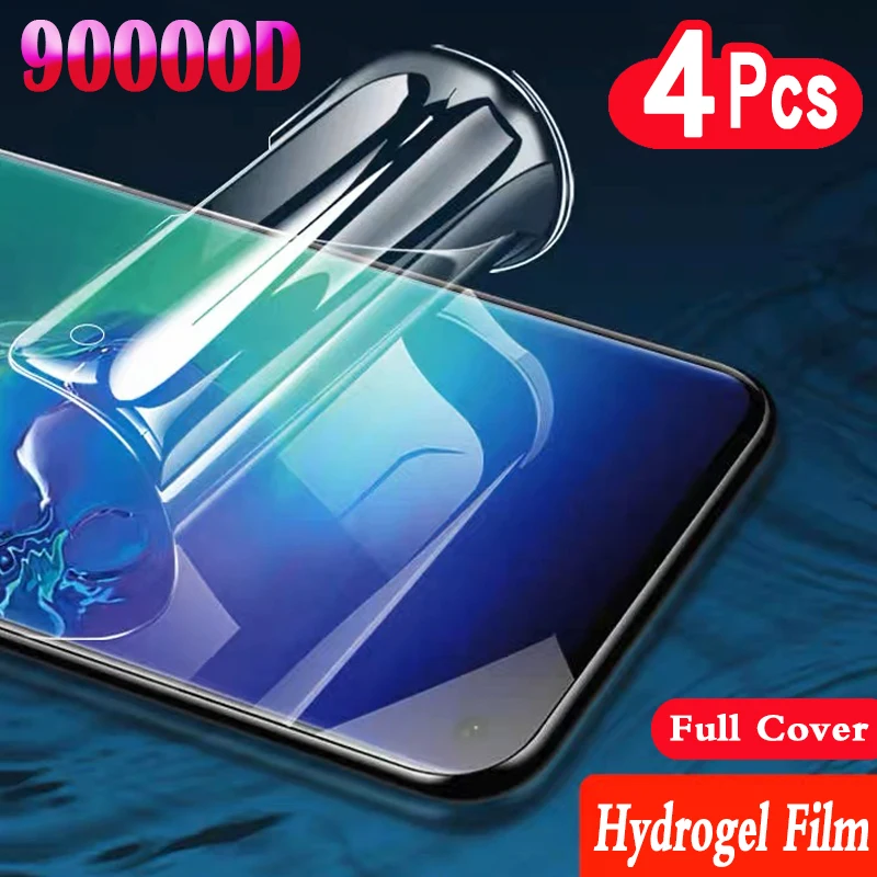 4Pcs For Samsung Galaxy S8 S9 S10 Lite S20 S21 FE 5G S22 Plus S23 Ultra Full Cover Soft Hydrogel Film Screen Protector Not Glass