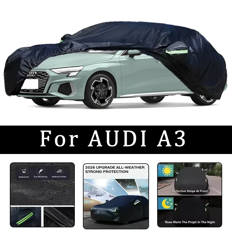 

For AUDI A3 8L 8P 8V 8Y Car Covers Outdoor Waterproof Dustproof Sun Rain Snow Protection Thick Oxford Cloth Full Car Accessories