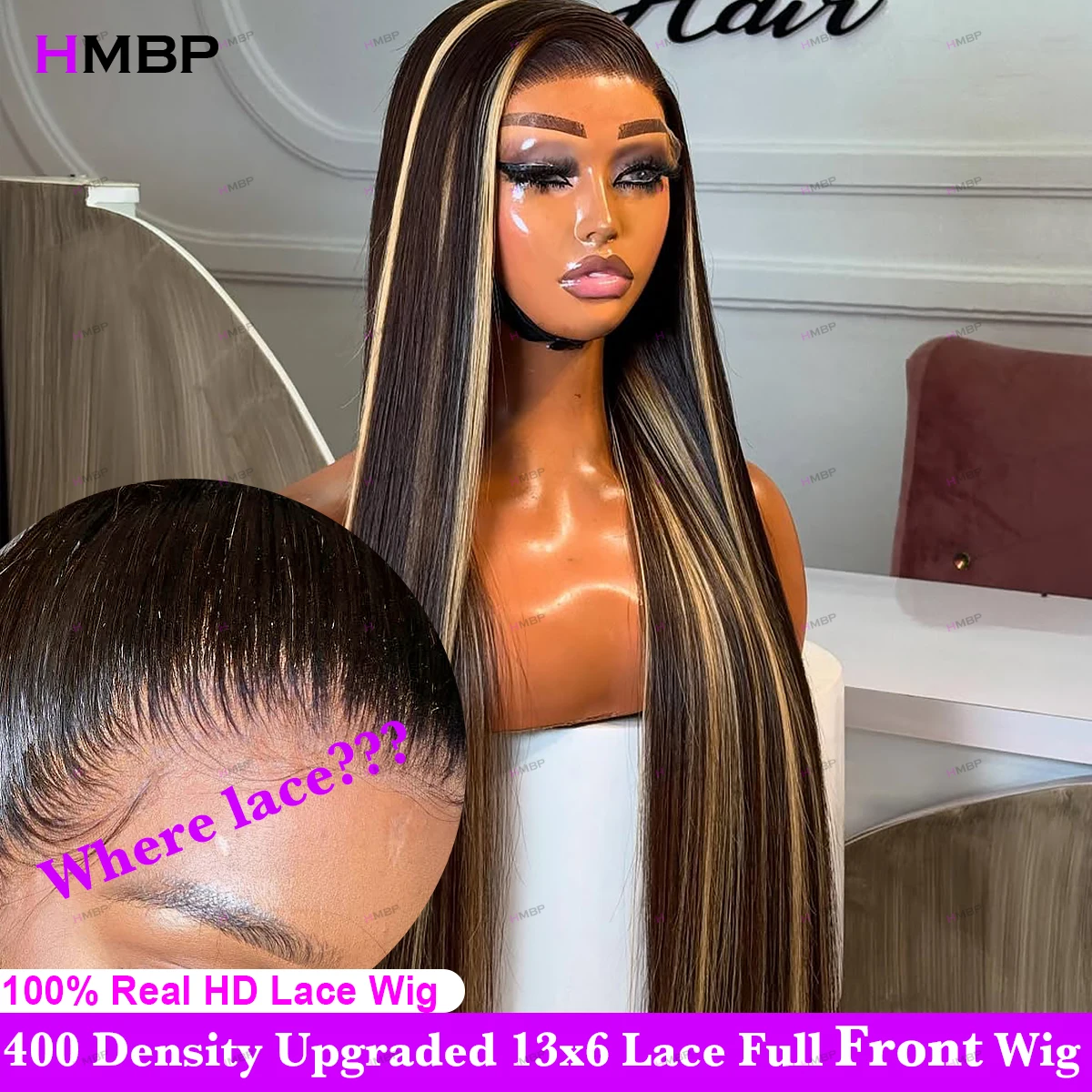 Skinlike HD الدانتيل ترقية 13x6 HD الدانتيل الباروكات الأمامية الكاملة شعر الإنسان الحرير مستقيم يسلط الضوء على غير مرئية HD الدانتيل الباروكات 400 الكثافة