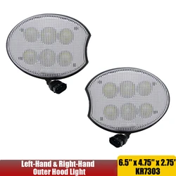 12V 24V Led Outer Hood Light - High Beam For John Deere 7020 Series: 7720, 7820, 7920 Tractors RE181916, RE205361