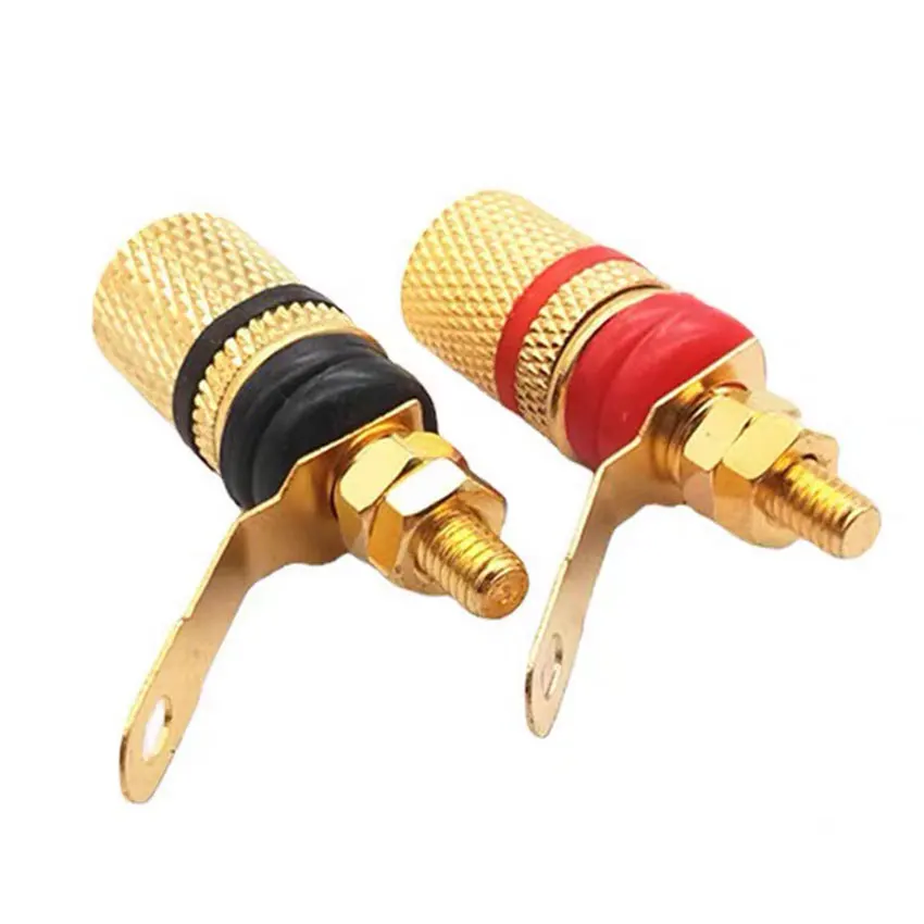 2-4Pcs Gold Plated Amplifier Speaker Terminal Binding Post Banana Plug Socket Connector Suitable for 4mm banana plugs